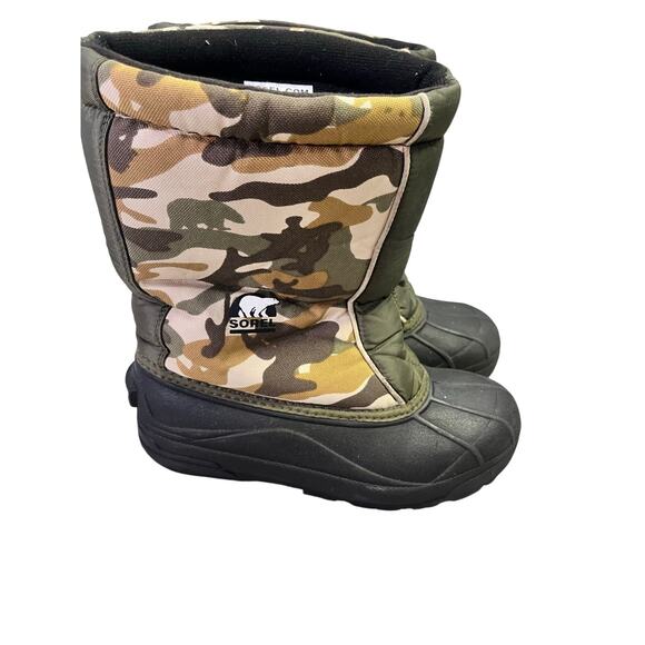 Sorel Snow Commander Camo Boots Kids Size 6 EUR 38 Waterproof Winter - Picture 1 of 8